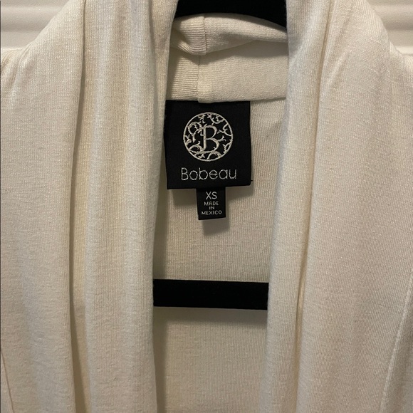 Bobeau White Open Front Cardigan - Picture 3 of 5